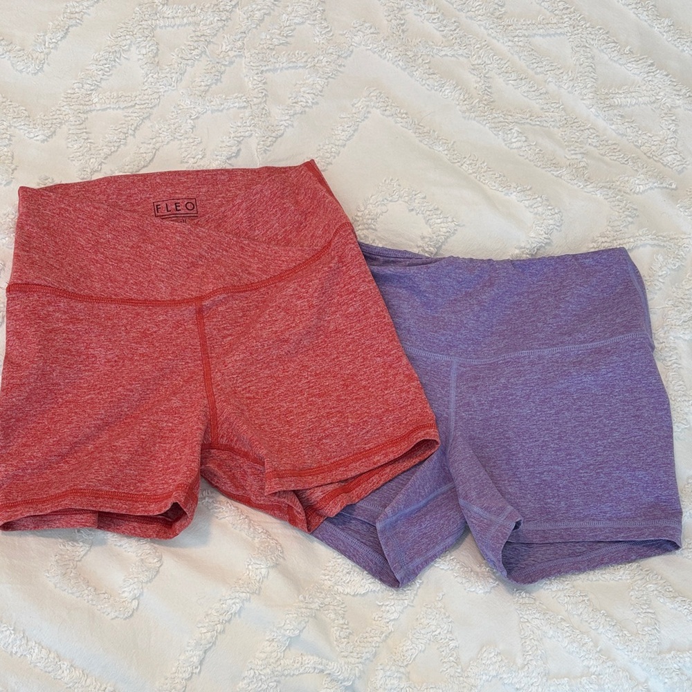 Fleo Women's Athletic Shorts in Red and Purple